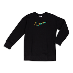 Grade School Sweatshirts - Nike Girls Sportswear Boyfriend Boyfriend Dance Crew Neck - Black-Black