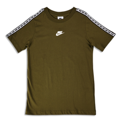 Grade School T-Shirts - Nike Boys Repeat  Shortsleeve - Rough Green-Rough Green-White