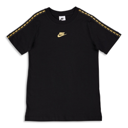 Grade School T-Shirts - Nike Boys Repeat  Shortsleeve - Black-Black-Metallic Gold