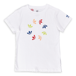 Grade School T-Shirts - adidas Adicolor Bold Shortsleeve Tee - White-White
