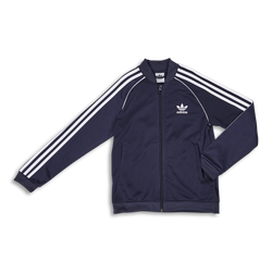 Grade School Track Tops - adidas Adicolor Bold Track Top - Shadow Navy-White