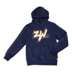 Grade School Hoodies - Jordan Boys Zion Over The Head Hoody - Midnight Navy-Midnight Navy