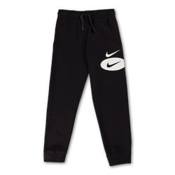 Grade School Pants - Nike Swoosh Cuffed Pant - Black-Dk Smoke Grey-White