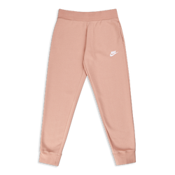 Grade School Pants - Nike Girls Club Cuffed Pant - Rose Whisper-White