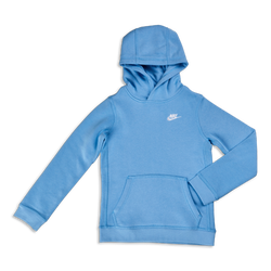 Grade School Hoodies - Nike Club  Over The Head Hoody - University Blue-White