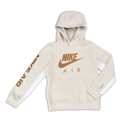 Grade School Hoodies - Nike Air  Over The Head Hoody - Light Bone-White-Dk Driftwood