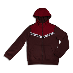 Grade School Hoodies - Nike Boys Repeat  Full-zip Hoody - Burgundy Crush-Team Red-White
