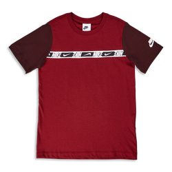 Grade School T-Shirts - Nike Boys Repeat Shortsleeve Tee - Team Red-Burgundy Crush-White