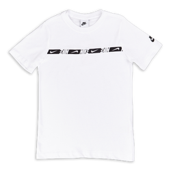 Grade School T-Shirts - Nike Boys Repeat Shortsleeve Tee - White-White-Black