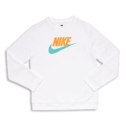 Grade School Sweatshirts - Nike Hbr Stuntman - White-Light Curry