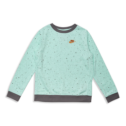 Grade School Sweatshirts - Nike Graphic - Mint Foam-Smoke Grey-Light Curry
