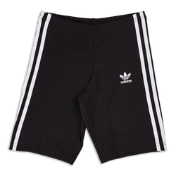 Grade School Shorts - adidas Girls Adicolor  Bikeshort - Black-White
