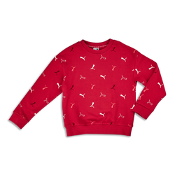Grade School Sweatshirts - Puma Girls Aop Graph Crew Neck Top - Paradise Pink-Paradise Pink