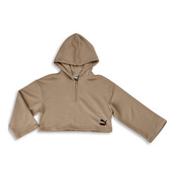 Grade School Hoodies - Puma Girls  Grl Over The Head Hoody - Spray Green-Spray Green