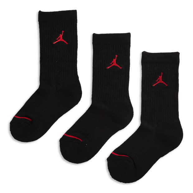 Jordan Kids Crew Unisex Socks - Black - Size 2 - 3.5 - Cotton