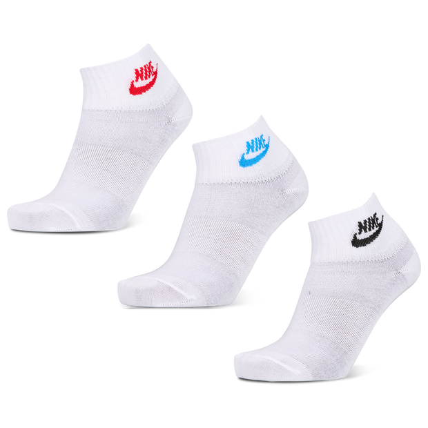 Nike Everyday Essential Ankle 3 Pack Unisex Socks - Black - Size 2 - 5 - Cotton