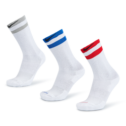 Unisex Socks - Nike Nike Crew Socks - White Game Royal-White Lght Smoke Gry-White Uni Red