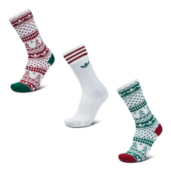 Unisex Socken - adidas Solid Crew 3 Pack - White-Dark Green-Collegiate Burgundy