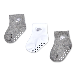 Unisex Socks - Nike Kids Ankle 3 Pack - Dk Grey Heather-Dk Grey Heather