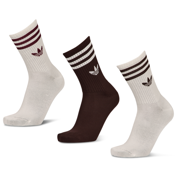 Adidas Mid Cut Crew 3 Pack Unisex Socks - White - Size 8.5-10