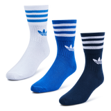 White-Blue-Blue - ADI TREFOIL MIDCUT CREW 3P BLU