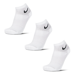 Unisex Socks - Nike Ankle 3 Pack Small - White-Black