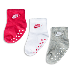 Unisex Socks - Nike Kids Ankle No Slip 3 Pack - Rush Pink-Rush Pink