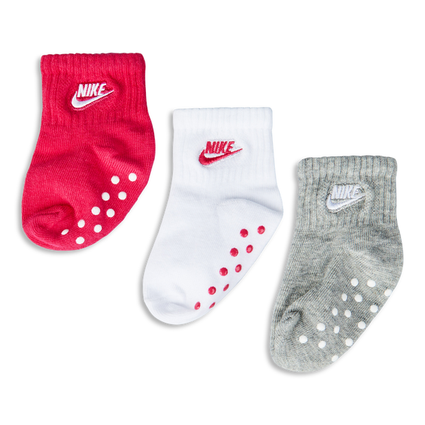 Nike Kids Ankle No Slip 3 Pack - Unisex Sokken - Pink - Katoen - Maat 6- 12 Months - Foot Locker