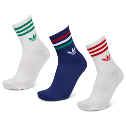 Unisex Socks - adidas Mid Cut Crew 3 Pack - Victory Blue-White-White