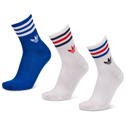 Unisex Calcetines - adidas Mid Cut Crew 3 Pack - White-White-Collegiate Royal