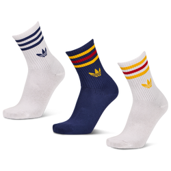 Unisex Calcetines - adidas Mid Cut Crew 3 Pack - White-Dark Blue-White