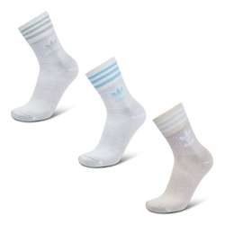 Unisex Socks - adidas Mid Cut Crew 3 Pack - White-White
