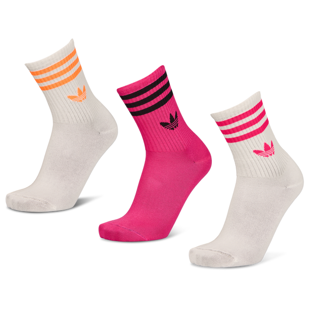 Adidas Mid Cut Crew 3 Pack Unisexe - Chaussettes, Blanc - Taille 43-45