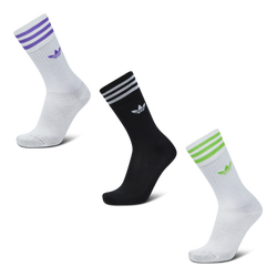 Unisex Socks - adidas Solid Crew 3 Pack - Black-White-Purple Rush