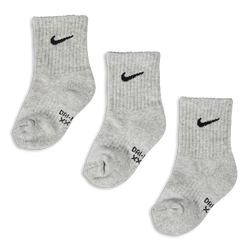 Unisex Socks - Nike Kids Crew 3 Pack - Dark Grey Heather-Dk Grey Heather