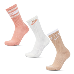 Unisex Socks - Nike Crew Sock 3 Pack - Light Madder Root-Beige-White