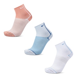 Unisex Socks - Nike Quarter Sock 3 Pack - Worn Blue-Aura-White