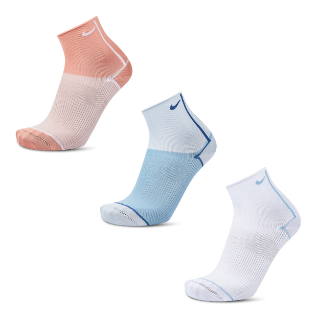 Nike Quarter Sock 3 Pack - Unisex Sokken - Blue - Katoen - Maat 39 - 42 - Foot Locker