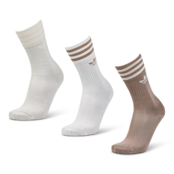 Unisex Socks - adidas Mid Cut Crew 3 Pack - Chalk White-Alumina-Chalky Brown