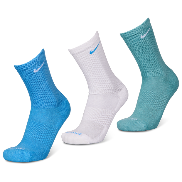 Nike Everyday Cushioned Crew 3 Pack Unisex Socks - Blue - Size 5 - 8