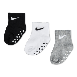 Unisex Socks - Nike Kids No Slip 3Pack Ankle - Black-White-Grey