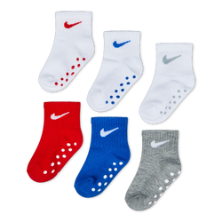 Unisex Socks - Nike Kids 6 Pack Ankle - Blue-White-Red