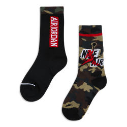 Unisex Socks - Jordan Kids Classics 2Pack Crew - Black-Green-Red