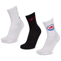 Unisex Socken - adidas Mid Cut Crew 3 Pack - White-Better Scarlet-Black