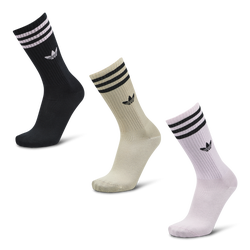 Unisex Socks - adidas Solid Crew 3 Pack - Black-Wonder Beige-Orchid Fusion