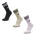 adidas Solid Crew 3 Pack - Unisex Socks Black-Wonder Beige-Orchid Fusion