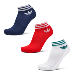 Unisex Socken - adidas Trefoil Ankle 3 Pack - Night Indigo-White-Better Scarlet