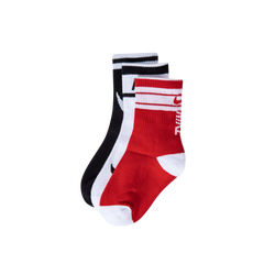 Unisex Socks - Nike Kids Crew 3 Pack - Black-Black