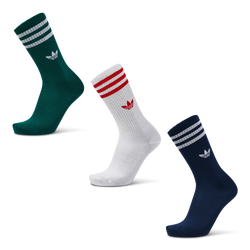 Unisex Socken - adidas Solid Crew 3 Pack - Night Indigo-White-Collegiate Green