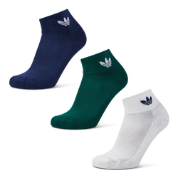 Unisex Socken - adidas Trefoil Ankle 3 Pack - White-Collegiate Green-Dark Blue